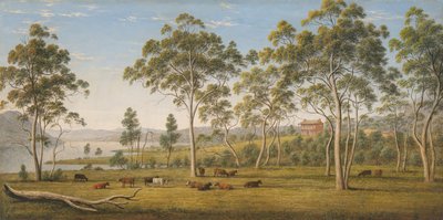 La casa di Mr Robinson sul Derwent, nella Terra di Van Diemen da John Glover