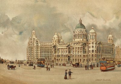 Liverpool: Uffici del Mersey Docks and Harbour Board, Liver Building, ecc., accesso al Landing Stage da John Glynn