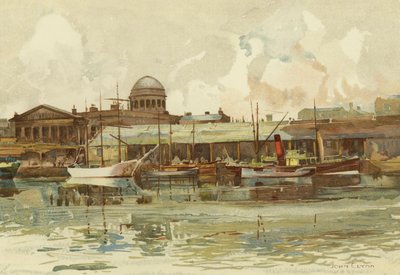 Liverpool: Parte del Salthouse Dock, con la Dogana da John Glynn