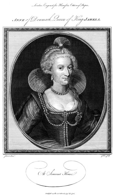 Anna di Danimarca 1574-1619, regina consorte di Re Giacomo I, 1786 da John Goldar