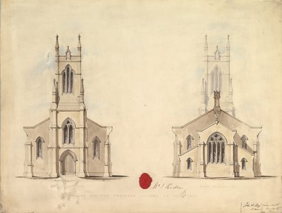 Progetto per la Chiesa Proposta a Middlesborough, 1837 da John Greenwood