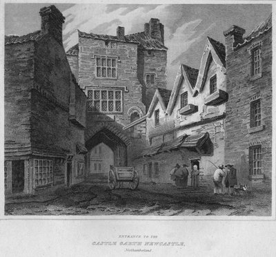 Ingresso al Castello Garth Newcastle, Northumberland, 1814 da John Greig