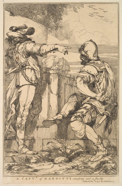 Un capitano di Banditti che invia una squadra da Quindici incisioni dedicate a da John Hamilton Mortimer