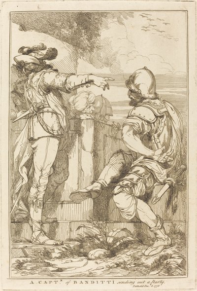 Un capitano di banditi che invia una squadra da John Hamilton Mortimer