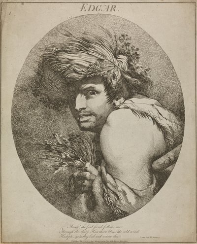 Edgar, "Re Lear", Atto III, Scena III da John Hamilton Mortimer