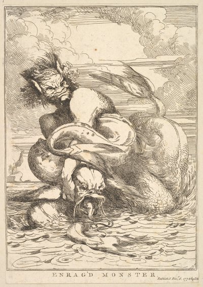 Mostro infuriato da Quindici incisioni dedicate a Sir Joshua Reynolds, 8 dicembre 1778 da John Hamilton Mortimer