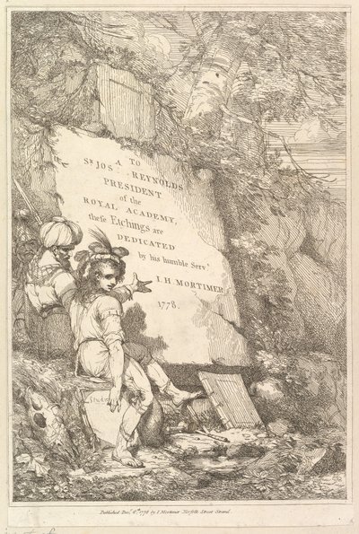 Frontespizio Quindici incisioni dedicate a Sir Joshua Reynolds da John Hamilton Mortimer