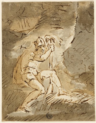 Guerriero con elmo da John Hamilton Mortimer