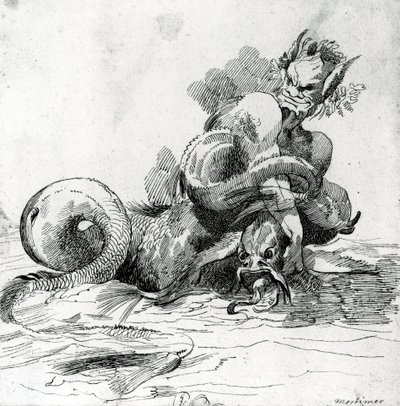 Illustrazione di un mostro marino, XVIII secolo da John Hamilton Mortimer