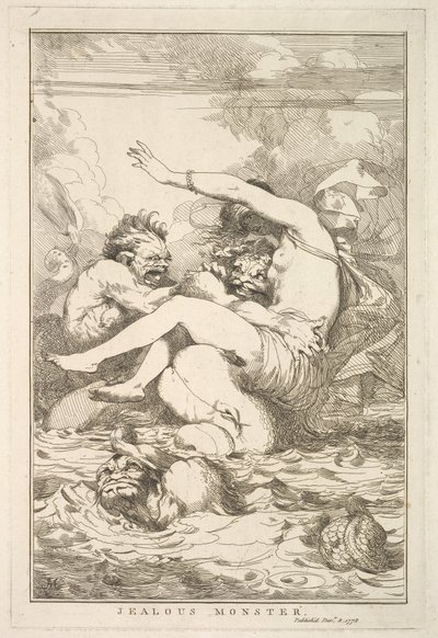 Mostro geloso da Quindici incisioni dedicate a Sir Joshua Reynolds, 8 dicembre 1778 da John Hamilton Mortimer