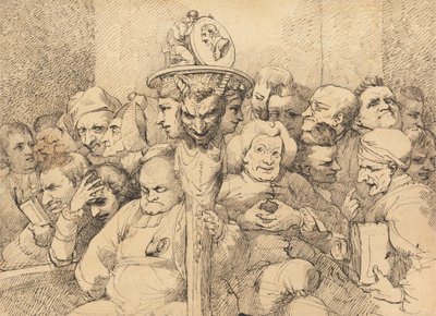 Personaggi letterari riuniti attorno al medaglione di Shakespeare da John Hamilton Mortimer