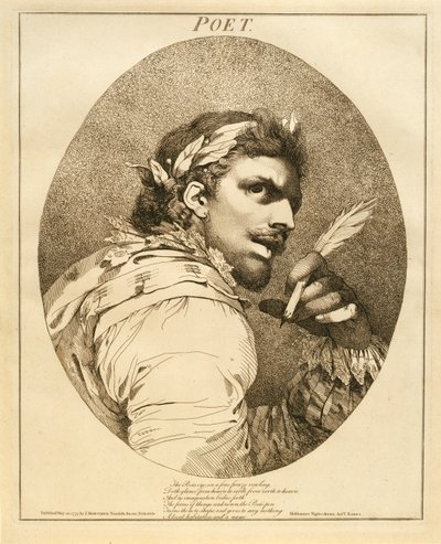 Poeta, da Sogno di una notte di mezza estate, Atto V, Scena I, 1775 da John Hamilton Mortimer
