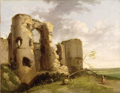 Vista del Cancello Ovest del Castello di Pevensey, Sussex, c.1774 da John Hamilton Mortimer