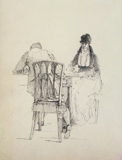Un uomo che legge, c.1804-30 da John Harden