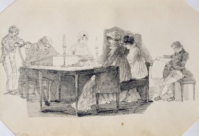 Una serata a casa, 1804 da John Harden