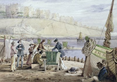 Spiaggia di Brighton, Sussex, 1844 da John Harden