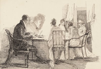 Interno con figure sedute, 1804-05 da John Harden