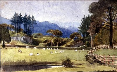 Langdale dalla riva nord di Windermere da John Harden
