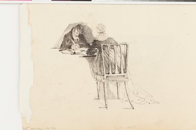 Uomo e Donna che Scrivono a un Tavolo da John Harden
