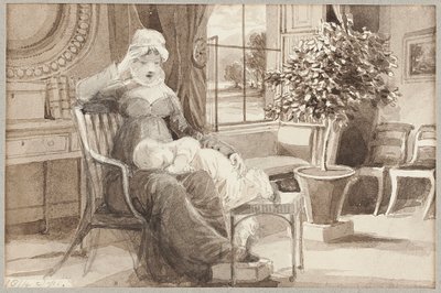 Signora H con il bambino John William, 1814 da John Harden