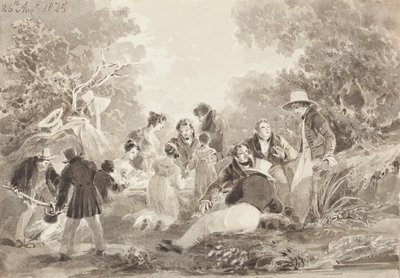 Picnic vicino al lago, 1825 da John Harden