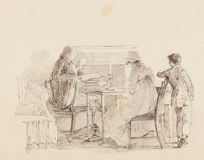 Tre accanto al camino, 1805 da John Harden
