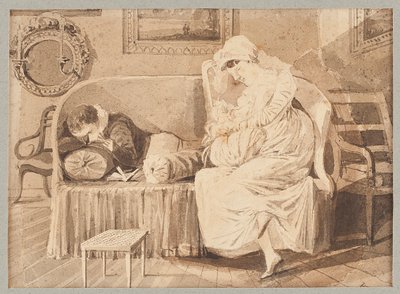 Tre su un divano, 1805 da John Harden