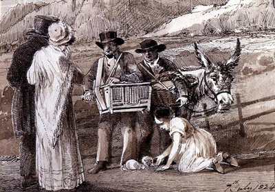 Due uomini che vendono porcellini d