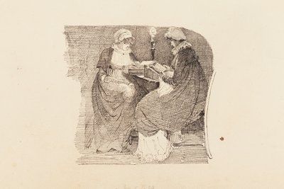 Due donne che leggono alla luce della lampada, 1804 da John Harden
