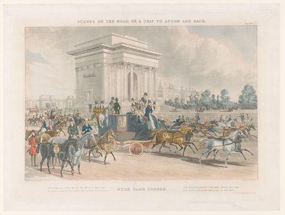 Veduta di una strada e Wellington Arch a Hyde Park Corner da John Harris