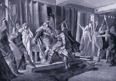 Tentato assassinio del re Edwin di Northumbria AD 626 da John Harris Valda
