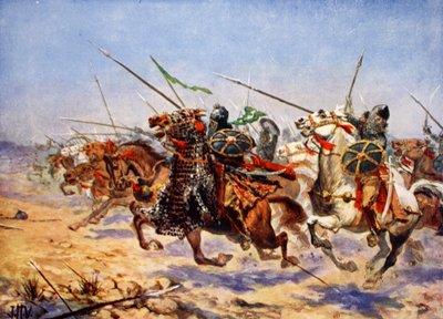Cavalleria di Shahrbaraz in carica, illustrazione da 