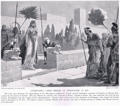Cleopatra visita Erode a Gerusalemme 33 a.C. da John Harris Valda