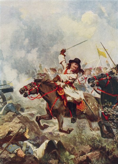 Federico Guglielmo, il Grande Elettore, a Fehrbellin da John Harris Valda