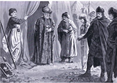 Ivan Shishman III consegna sua sorella al Sultano Murad I, AD1366, da Storia delle Nazioni di Hutchinson (Volume 4) pubblicato da Hutchinson, c. 1920 da John Harris Valda