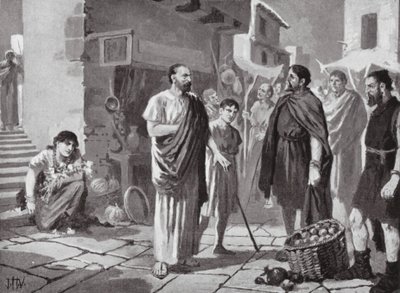 Colonizzatori romani che commerciano con i Daci nativi da John Harris Valda