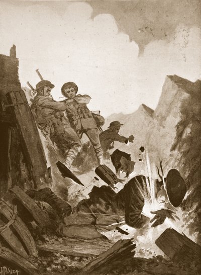 Il sottotenente A.V. Smith si getta su una bomba viva, sacrificando la sua vita per i suoi compagni da John Harris Valda