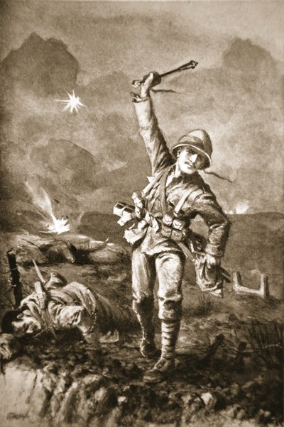 Il sergente Somers trattiene il nemico bombardandoli mentre si erigeva una barricata da John Harris Valda