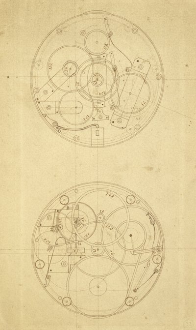 Il movimento di H.4, un cronometro longitudinale progettato e disegnato da John Harrison, c.1760-72 da John Harrison