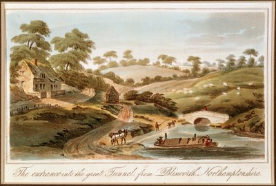 Ingresso al Tunnel di Blisworth, Grand Junction Canal, Northamptonshire, 1819 da John Hassell