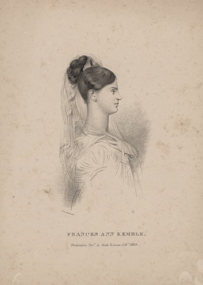 Frances Ann Kemble, litografia di Childs und Inman da John Hayter