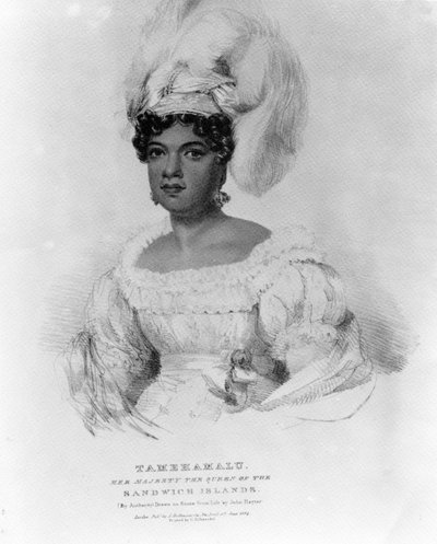 Tamehamalu, Sua Maestà la Regina delle Isole Sandwich, 1824 da John Hayter