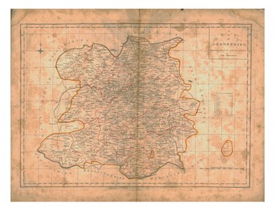 Una mappa dello Shropshire, c1788 da John Haywood