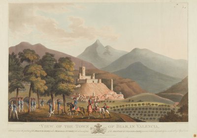 Veduta della città di Briar, Valencia, incisa da Dubourg, 1814 da John Heaviside Clark