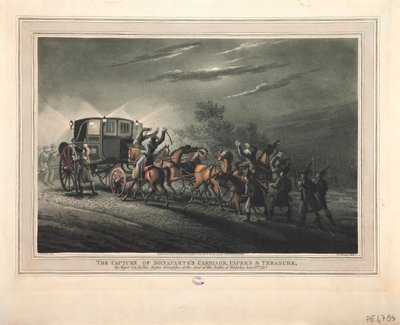 La cattura della carrozza, dei documenti e del tesoro di Bonaparte da parte del maggiore Von Keller, 1816 da John Heaviside Clark