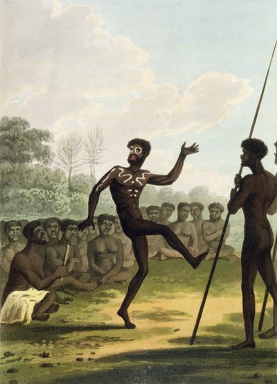 La danza, aborigeni del Nuovo Galles del Sud inciso da Matthew Dubourg, pub. 1813 da John Heaviside Clark