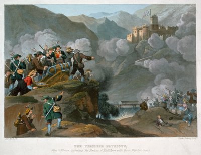 I patrioti tirolesi assaltano la fortezza di Kuffstein con i loro cannoni di legno, 1816 da John Heaviside Clark
