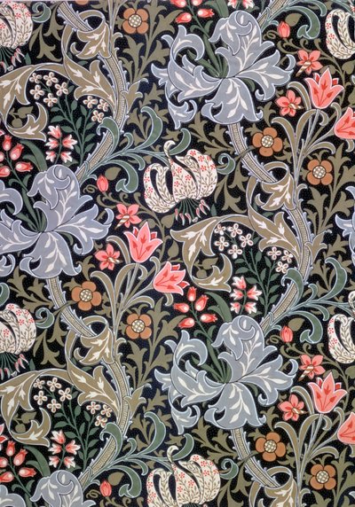 Golden Lily, carta da parati disegnata da John Henry Dearle per Morris and Company da John Henry Dearle