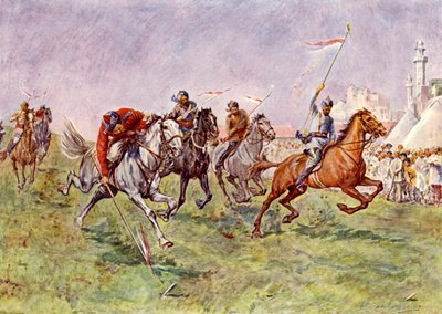 Tent-pegging in India da John Henry Frederick (after) Bacon