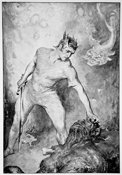 Beowulf taglia la testa di Grendel da John Henry Frederick Bacon